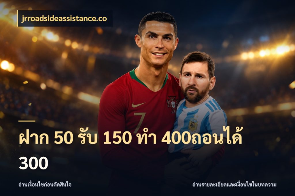 ฝาก 50 รับ 150 ทํา 400ถอนได้ 300 โปรยอดรับที่สายเกมสนใจ ในมุม jrroadsideassistance.co