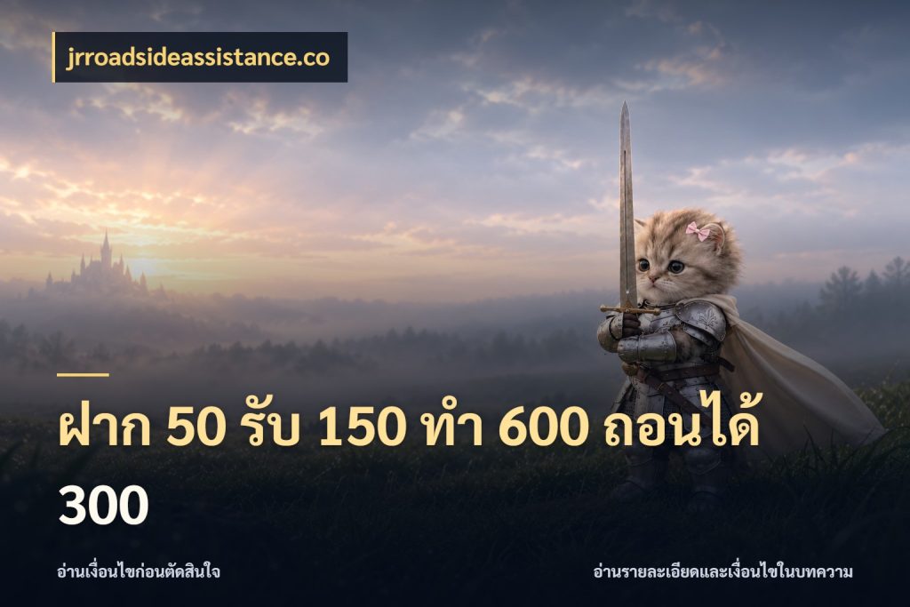 ฝาก 50 รับ 150 ทํา 600 ถอนได้ 300 จุดเด่นของเครดิตที่คนชอบเกมอยากรู้ กับ jrroadsideassistance.co