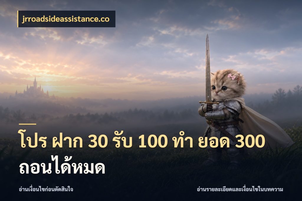 โปร ฝาก 30 รับ 100 ทํา ยอด 300 ถอนได้หมด เปิดมุมโปรให้เข้ากับเกมแนวโปรด กับ jrroadsideassistance.co